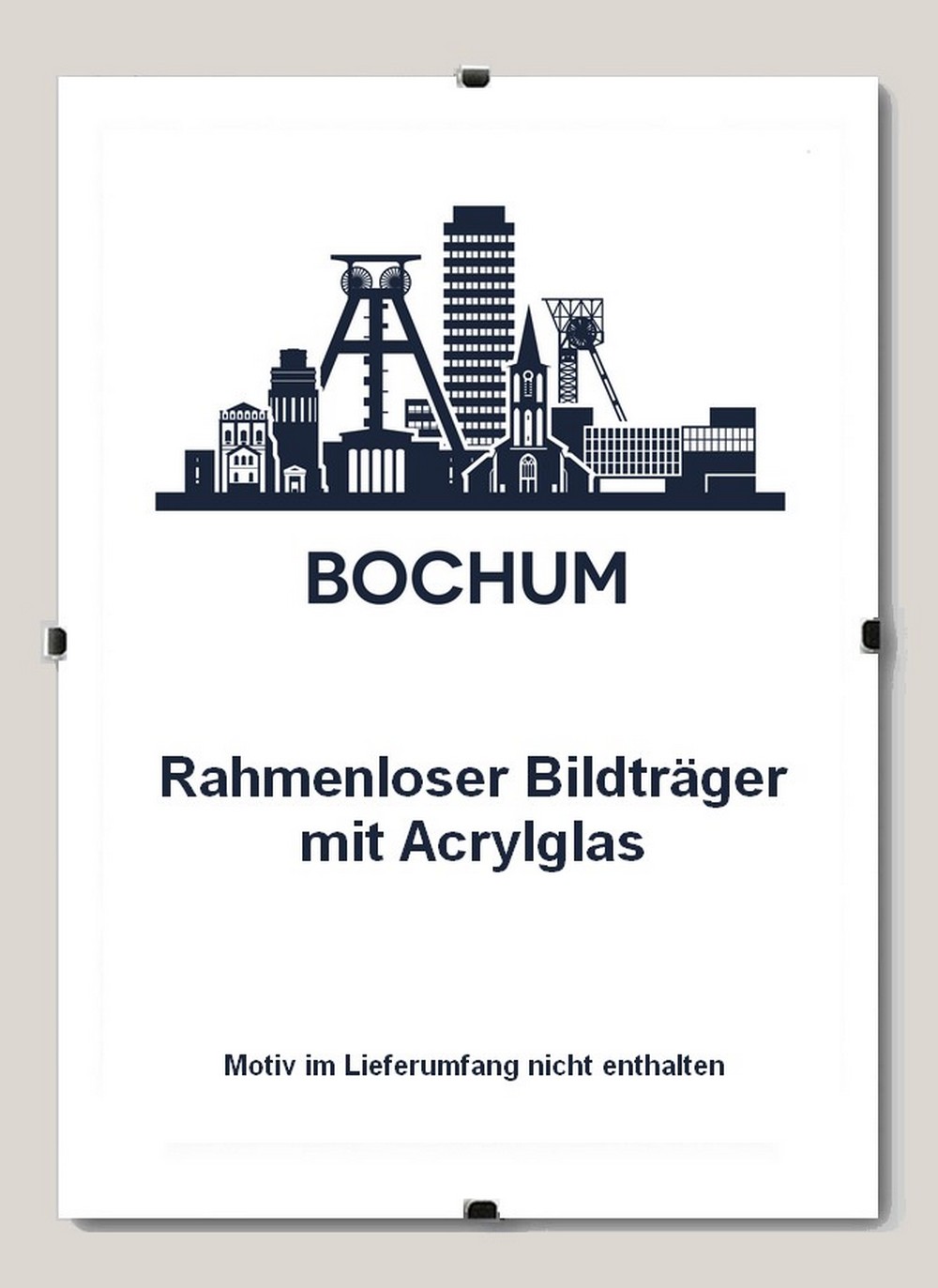 Rahmenloser Bildhalter 65 x 92 cm mit Clips Boston Cliprahmen 92 x 65